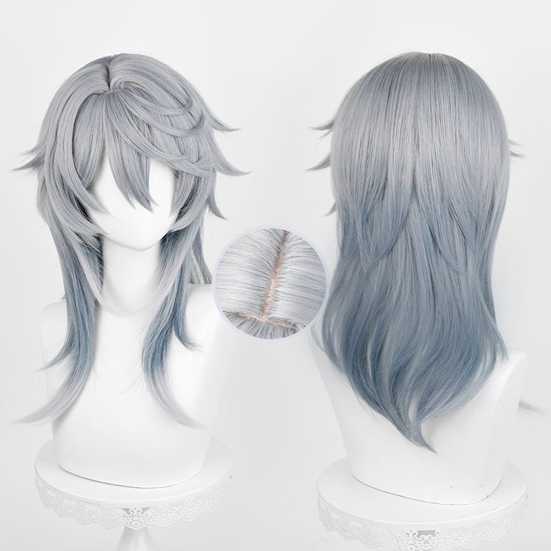 Anime Cosplay Blue Hair - HSR Sunday Cosplay Wig 52cm Gray