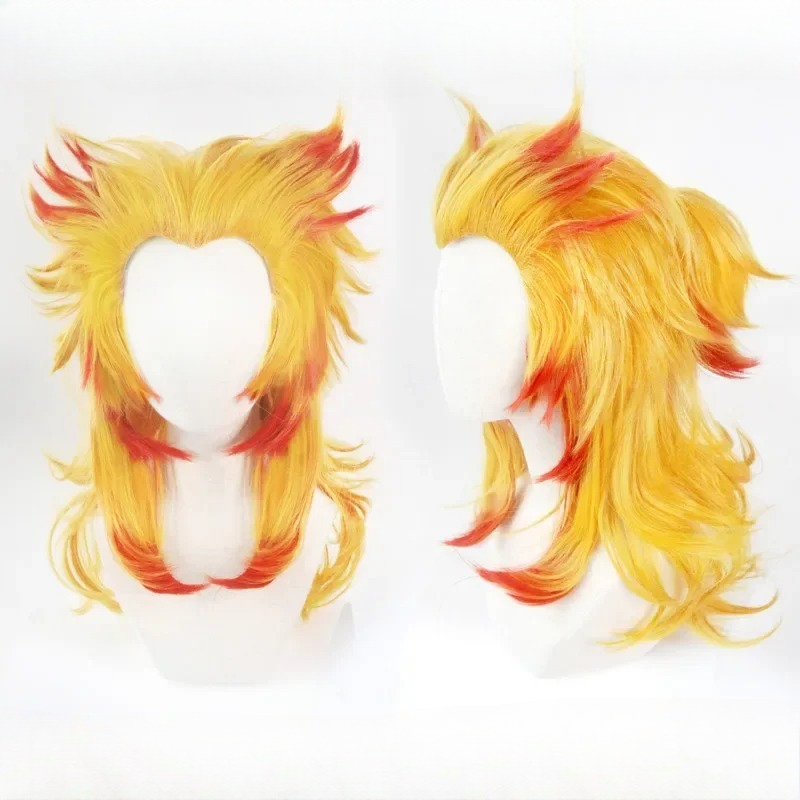 Rengoku Kyoujurou Wig Kimetsu  - огляд і ціна Anime Cosplay With Red Hair
