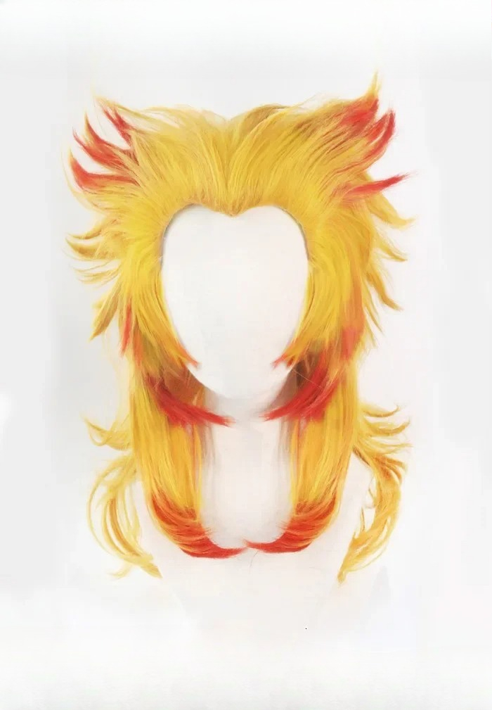 Rengoku Kyoujurou Wig Kimetsu  - огляд і ціна Anime Cosplay With Red Hair