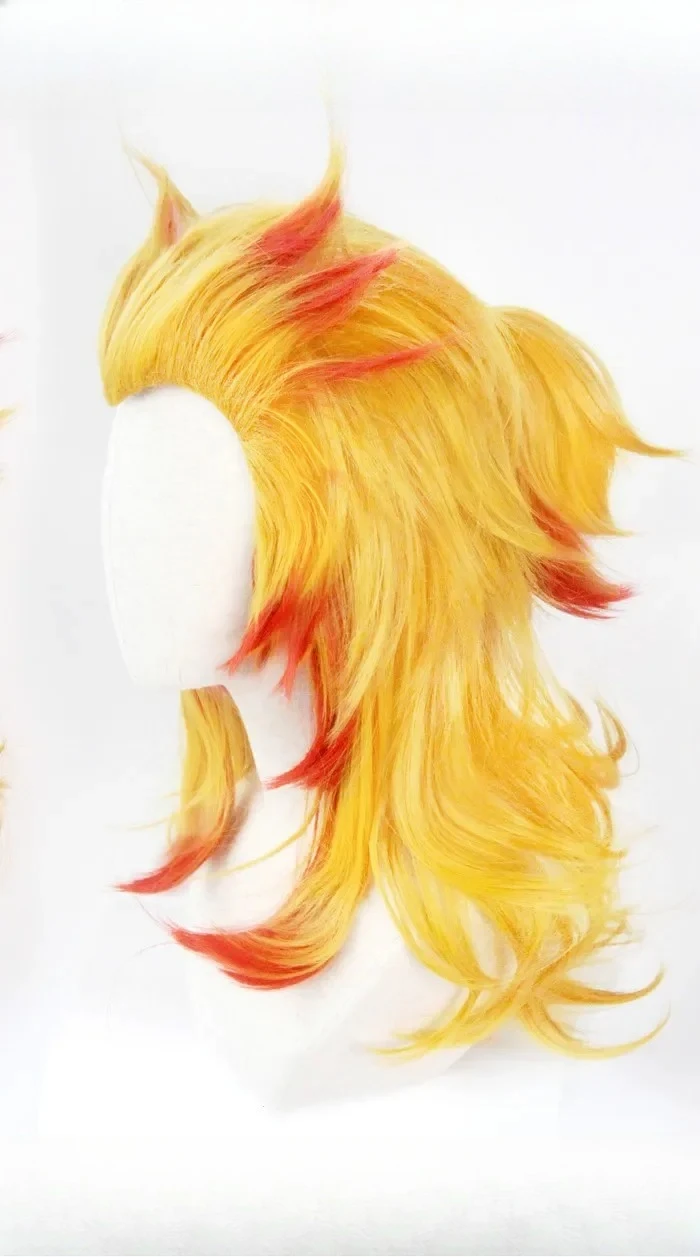 Rengoku Kyoujurou Wig Kimetsu  - огляд і ціна Anime Cosplay With Red Hair