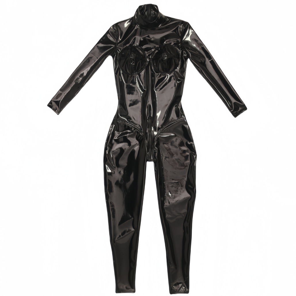 Women Sexy Black Shiny PU Leat - огляд і ціна Anime Cosplay Jumpsuit