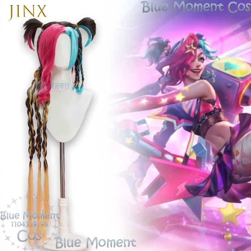 Jinx Valentine Cosplay Wig Pin - огляд і ціна Anime Cosplay Blue Hair